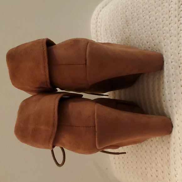Faux Suede Wedge Booties - Picture 2 of 3
